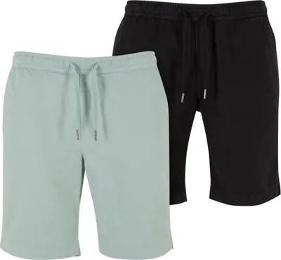 Produktbild von Urban Classics TB1609A | Stretch Twill Joggshorts 2-Pack - Farbe: frostmint+black - Größe: S