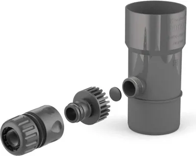 Produktbild von Regensammler graphit 63 mm Außendurchmesser für Fallrohr mit Gartenschlauchanschluss