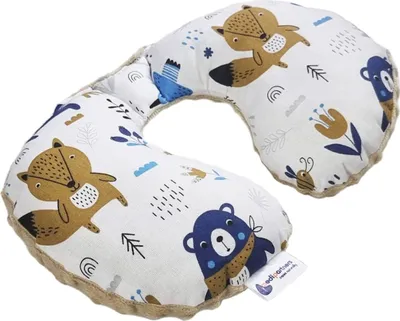 Produktbild von Nackenstütze nackenkissen baby reisekissen Baumwolle/Minky Boho Animals mit beigem Minky