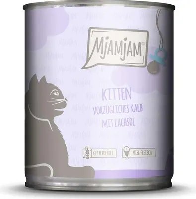 Immagine prodotto di Mjamjam 800gx6 KITTEN delizioso vitello e salmone