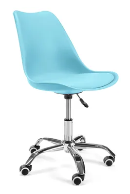 Produktbild von Bürostuhl – Schreibtischstuhl – Drehstuhl Büro – 44 cm – Blau – Ergonomischer Kinderdrehstuhl mit Rollen