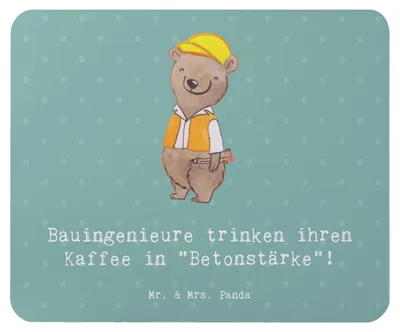 Produktbild von Mr. & Mrs. Panda Mauspad Bauingenieur Kaffee - Meeresbrise - Geschenk, pc mousepad, Beruf, Statik, laptop, Bauwesen, Tiefbau, Berufe, mousematte, Bauprojekte, Mouse Pad