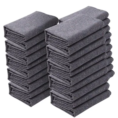 Produktbild von VEVOR Umzugsdecken, 182,9 x 137,2 cm, 9,5 kg/dz Gewicht, 12 Pakete, Professionelle recycelte Baumwollpackdecke, große strapazierfähige Versand-Umzugsunterlagen perfekt zum Schutz von Möbeln, Böden, Geräten, 12 Stück