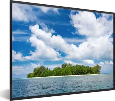 Produktbild von MuchoWow® Gerahmtes Poster Insel - Sommer - Tropisch 80x60 cm - Poster mit Schwarzem Bilderrahmen Wandposter Rahmen Foto Bilder - Schwarzem - Mit Gestell