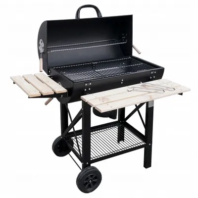 Immagine prodotto di Barbecue a carbonella su ruote con ripiani e coperchio