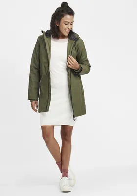 Produktbild von OXMO OXJanina Damen Regenmantel Regenjacke Übergangsjacke mit Kapuze