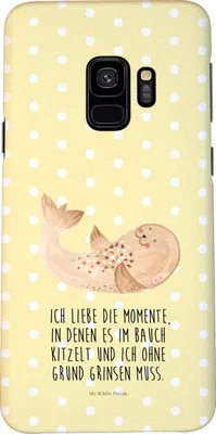 Produktbild von Mr. & Mrs. Panda Samsung Galaxy S9 Handyhülle Robbe Liegen - Gelb Pastell - Geschenk, Lustige Sprüche, Handy Schutzhülle, Nordsee, Case, Ostsee, Freude, Robben, Cover
