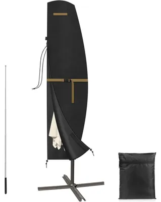 Productafbeelding van Beschermhoes voor zonnescherm, terraszonnehemel, 300 cm, weerbestendig, waterdicht, 220x45/70/50 cm, Oxford Polyurethanmet stang