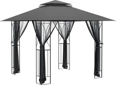 Produktbild von Pavillon mit Seitenwänden Anthrazit 300x300x270 cm Stahl