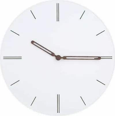 Produktbild von Wanduhr Holz 1 Stück, Runde Geräuschlose Quarzuhr, Moderne Schlankes Design Wanduhr Weiß 30,5 cm Für Wohnzimmer Schlafzimmer Büro