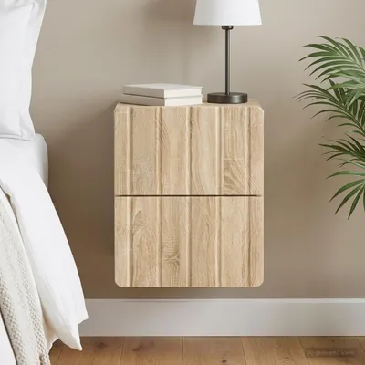 Immagine prodotto di Maison Exclusive - Comodino da parete in rovere Sonoma 33 x 34,5 x 43 cm