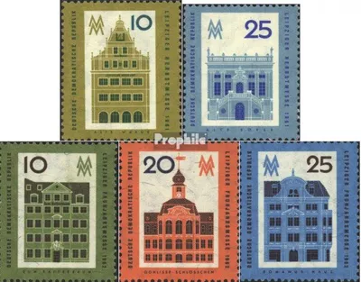 Produktbild von Briefmarken DDR 1961 Mi 843-844,873-875 (kompl.Ausg.) gestempelt Leipziger Herbstmesse