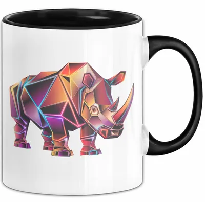 Produktbild von Nashorn Tasse Geschenk Lustige Geschenkidee Spruch (Schwarz)