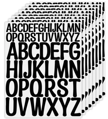 Productafbeelding van Zelfklevende letters stickers, 416 stuks in 8 vellen, zwart