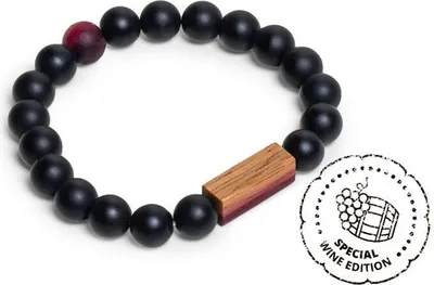 Image de BeWooden bracelet perlé unie Bracelet vin rouge M = 17 - 18 cm noir