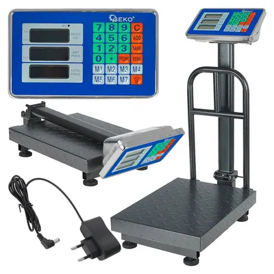 Obrázok produktu pre Digitálna plošinová váha s LCD displejom, obchodná, 150kg, Geko