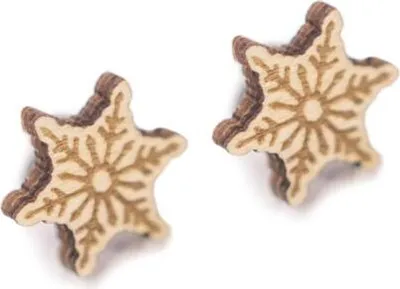 Produktbild von BeWooden-Frauen Weihnachtsohrringe Schneeflocken-Ohrringe