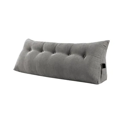 Produktbild von Rückenkissen Lendenkissen Lesekissen für Bett Sofa Couch 160x50x20cm grau