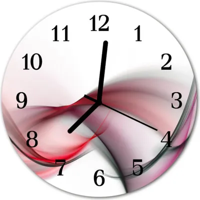 Produktbild von Glasuhr Wanduhr Küchenuhr Echt-Glas 30fi cm Abstrakte Kunst rot grau