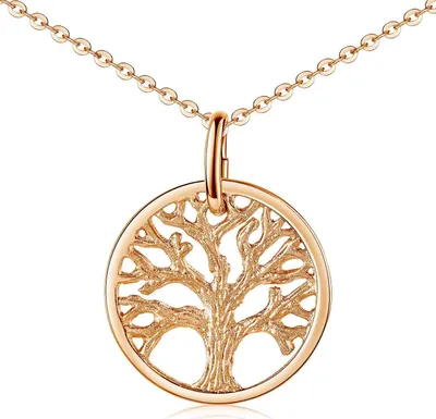 Produktbild von MATERIA by Matthias Wagner Lebensbaum Anhänger Rosegold rund 925 Silber rosé vergoldet KA-88-Rosegold