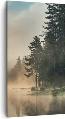 Produktbild von Bild auf Leinwand - Leinwandbild - Einteilig - Nebel See Wald - 45x80cm - Wand Bild - Wanddeko - Wandbilder - Leinwanddruck - Bilder - Wanddekoration - Leinwand bilder - Wandbild - PA45x80-4440