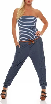 Imagen del producto de Mono para mujer de la marca malito, diseño marino. Mono con cinturón. Mono vaquero