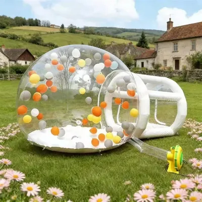 Image de Tente bulle gonflable transparente - PVC - Diamètre : 3 mètres - Idéale pour le camping et les fêtes - 3MDia-10ft