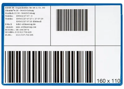 Productafbeelding van EICHNER 9218-04190 EICHNER Etikettentaschen blau 16,0 x 11,0 cm, 10 St.