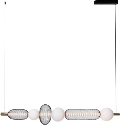 Immagine prodotto di Lampadario a LED BORA nero e oro 29 W, bianco caldo, 1674 lm, metallo, dimensioni: 133 x 130 x 20 cm, IP20, Maxlight