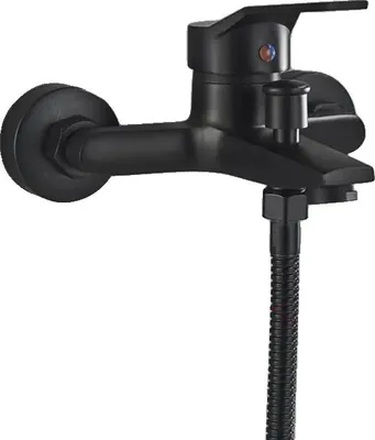 Immagine prodotto di Set rubinetteria per doccia, montaggio a parete, design moderno, miscelatore nero