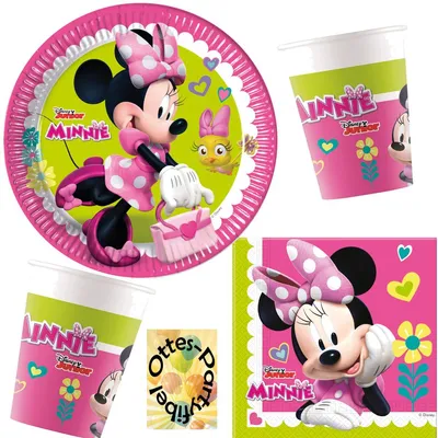Produktbild von Minnie-Happy-Helpers-Party-Set 36tlg. für 8 Gäste 8 Teller 8 Becher 20 Servietten
