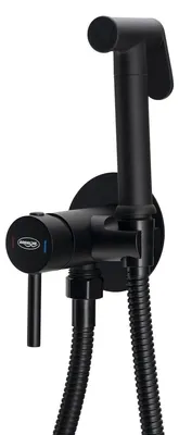 Produktbild von Aqualine Unterputz-Armatur mit Handbrause, Schlauch 1,2m, rund, Schwarz matt