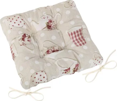 Obrázok produktu pre Prešívaný vankúš na sedenie EMA - 40x40 cm - Červená,béžová