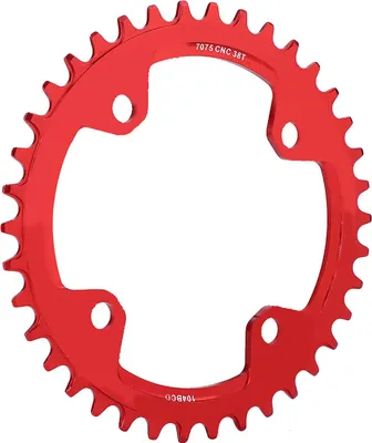 Obrázok produktu pre Elprico Moutain bike chain set, 32/34/36/38T BCD 104 horský bicykel oceľový reťazový krúžok na opravu reťaze (38T-červený)