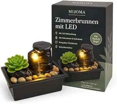Produktbild von Zimmerbrunnen mit LED-Beleuchtung für Innenräume und Wohnbereiche