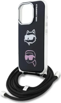 Immagine prodotto di Custodia Karl Lagerfeld Iml Crossbody        Karl&Choupette Head per iPhone 16 Pro Nero