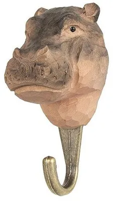 Immagine prodotto di Gancio decorativo a forma di ippopotamo per il giardino naturalistico, modello "DecoHook"
