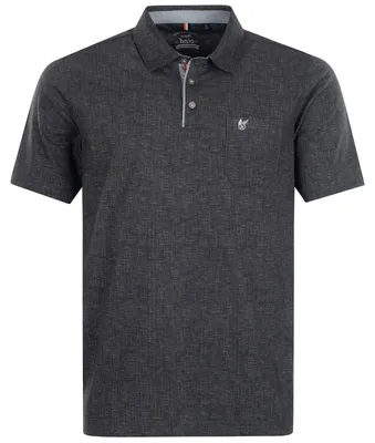 Produktbild von Hajo XXL Polo Stay Fresh Leinen-Optik schwarz melange