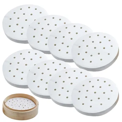 Productafbeelding van Perforated Bakpapier voor Stoomkoken en Airfryers, 100 Stuks, 18 cm