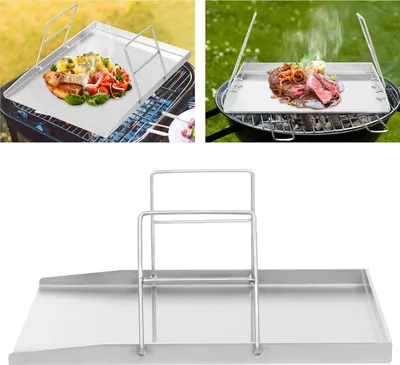 Produktbild von Edelstahlgrill 45*34cm universelle BBQ-Grillschale Grillpfanne Grillzubehör