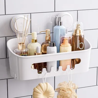 Produktbild von TAILI Duschablage Badregal Saugnapf Ohne Bohren Duschorganizer Duschregal Saugn?pfe Duschgel Halterung Abnehmbar Belastbarkeit 10 KG Wasserdicht Badregal mit Saugnapf fš¹r Shampoo und Duschgel