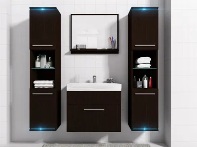 Produktbild von Badmöbel Set 5-Tlg Wenge matt TOPLINE inkl.Waschtisch inkl.LED
