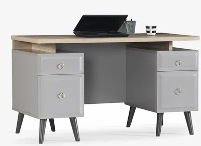 Produktbild von Schreibtisch Luna in Grau/Holzoptik