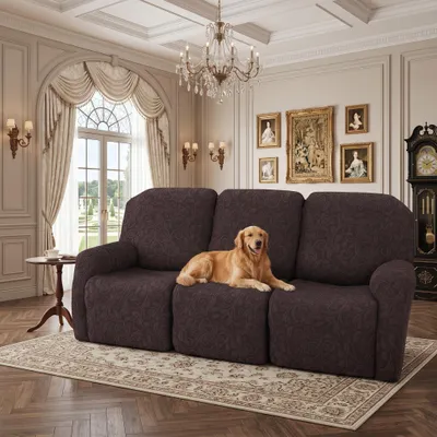Productafbeelding van Hoes voor Fauteuils, 4-delige Set - Rekbare Jacquardhoes voor 1-, 2-, 3-zitsfauteuils
