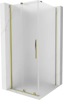 Image de Mexen Velar paroi de douche coulissante 120 x 120 cm, givre, or - 871-120-120-31-50