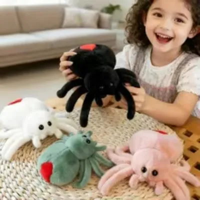 Produktbild von Flauschiges Kuschelspinnen-Plüschtier – süße Cartoon Spinne als Geschenk für Kinder & Plüschtier-Fans - Farbe: Grün