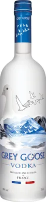 A bottle of Grey Goose Vodka.