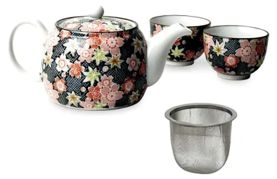 Produktbild von Japanisches Teeset YUZEN mit Kanne und Teeschalen in Geschenkbox