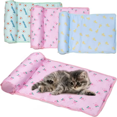 Produktbild von Sonstiges Hundezubehör Kühlbett für Hunde und Katzen, selbstkühlendes Kühlkissen aus Eisseide, waschbar, atmungsaktiv, Kühlmatte, Kühlmatte für Hunde