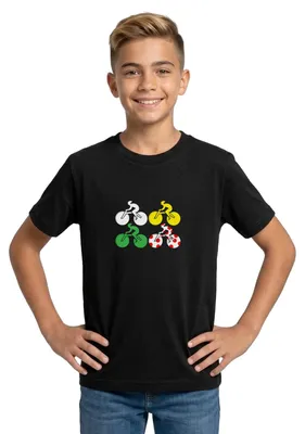 Produktbild von Spreadshirt Wertungsfarben Fahrradsport Teenager T-Shirt, 134/146 (9-11 Jahre), Schwarz